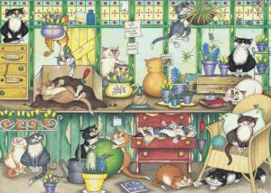 Ravensburger Crazy Cats In The Garden Room Puzzle