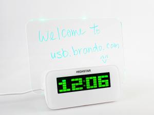 USB4 Port Hub with Alarm Clock and Erasable Memo Board