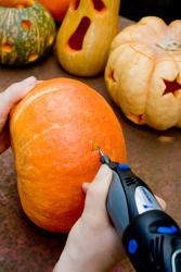 Pumpkin carving using a Dremel