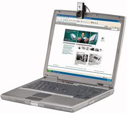 Logitech QuickCam Notebook connected to laptop