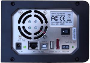 Rear view of Firestorm NAS (RAID) drive