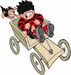 Dennis the Menace on his go-cart