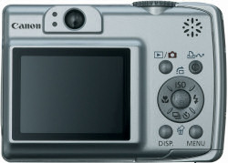 Canon A550 Digital Compact Camera - rear view of controls