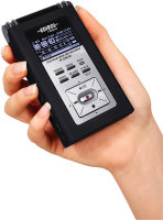 Hand-held Edirol RO9HR voice recorder