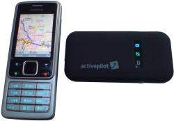 ActivePilot 6 from Falk shown on Nokia 6300 with GPS unit