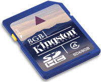 Kingston Secure-Digital High Capacity 8Gbyte Flash card