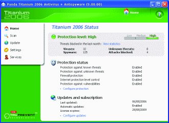 Panda Titanium Antivirus screanshot